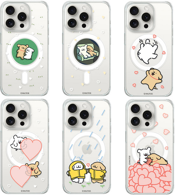 꽁냥 몰티즈 리트리버 맥세이프 젤하드 케이스 갤럭시S24 S23 S22 울트라 아이폰16 프로 맥스 플러스 15 14 13 12 미니 11