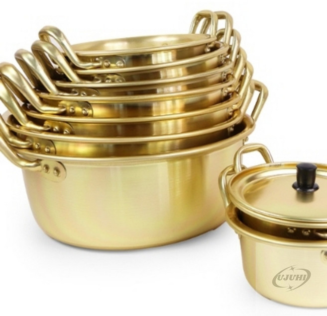 우주하이 양푼냄비 양수 알루미늄 갈비찜, 1개, 황색, 14cm