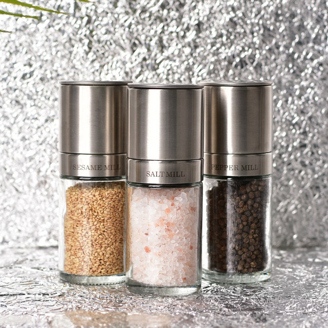 2+1 소금 후추 세라믹 후추밀 깨갈이 그라인더 120ml 3P세트, [2+1] 그라인더 3P (후추+깨+소금)