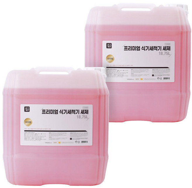 공간케어 대용량 업소용 프리미엄 식기세척기 세제, 2개, 18.75L