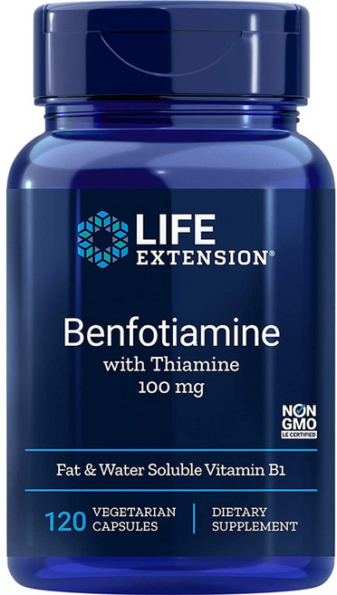 LIFE EXTENSION 苯磷硫胺素食膠囊 100mg, 120顆, 1罐