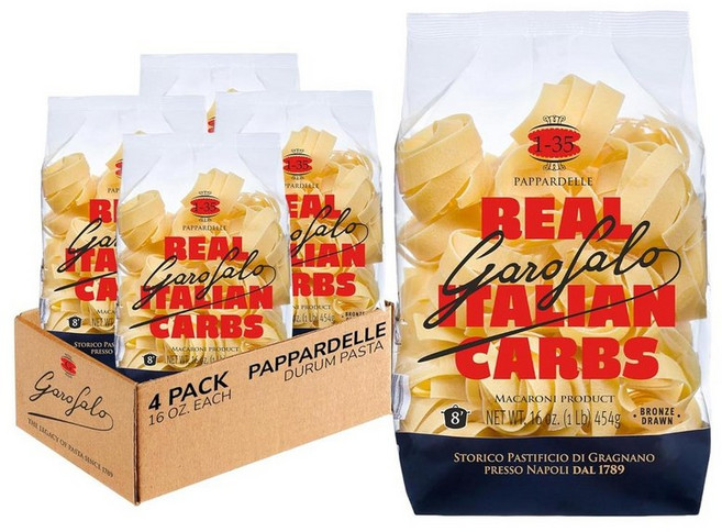 Garofalo 파파르델레 세몰리나 파스타 real 4팩, 4개, 454g