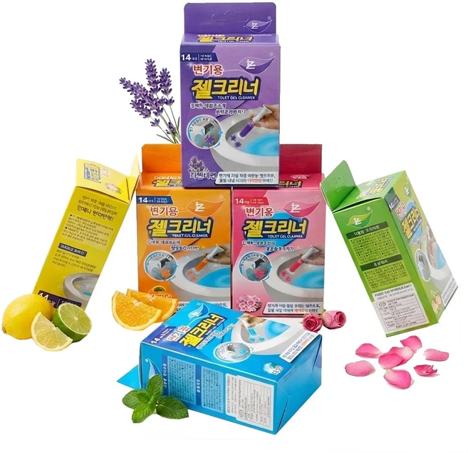 1+5플라워주사기 변기세정제 젤 크리너 방향제 탈취제 스템프 젤리꽃세정제 kc인증 6개향세트, 6개, 37g - 쿠팡