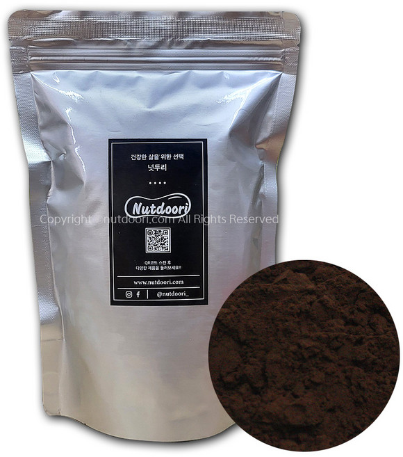 넛두리 무가당 100% 코코아가루 싱가폴 다크블랙 더치 코코아파우더 분말, 1개, 500g