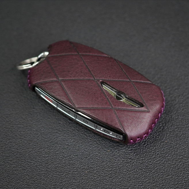 페레노 제네시스 호환 키케이스 스마트 키 가죽케이스 PG04 GV60 GV70 GV80 GV90 G70 G80 G90 쿠페 신형, 미네르바복스 퍼플