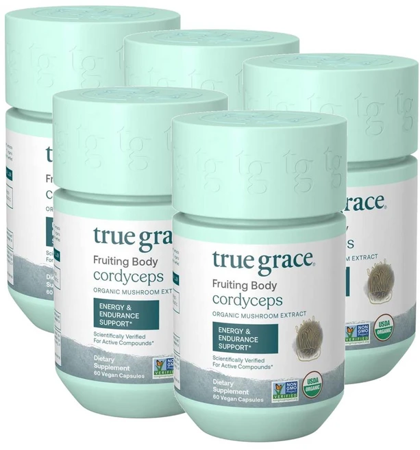트루그레이스 코디셉 동충하초 버섯 True Grace Cordyceps, 5개, 60정 - 쿠팡