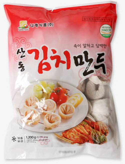 마싯소식자재 나래식품 산동 김치만두 1.2kg, 1개