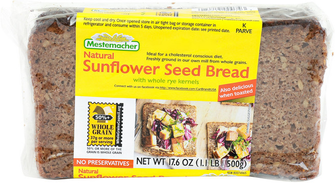 메스테마허 선플라워 씨드 브레드, 500g, 1개