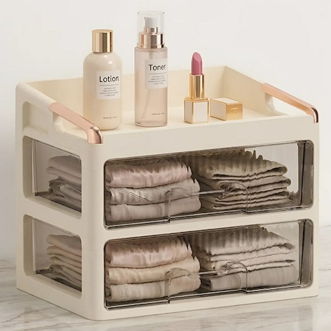 위너스호 2단 다용도 서랍형 속옷정리함, 1개, 화이트