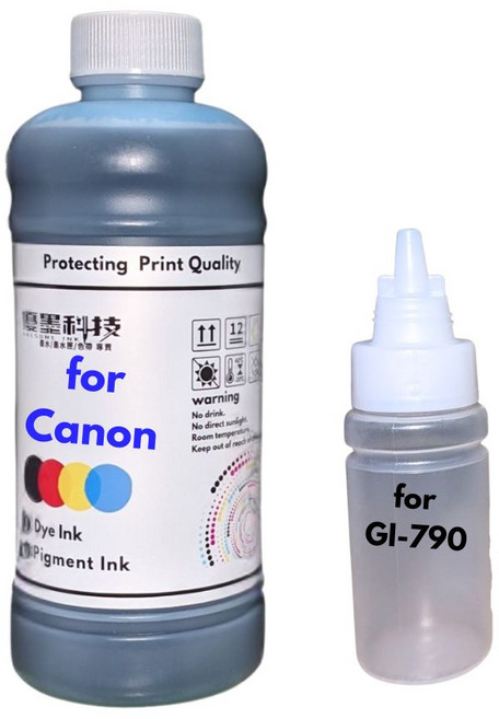 優墨科技 相容墨水空瓶 Canon GI-71 GI-70 G3010 G3000, 青C 500ml,GI-790, 1個