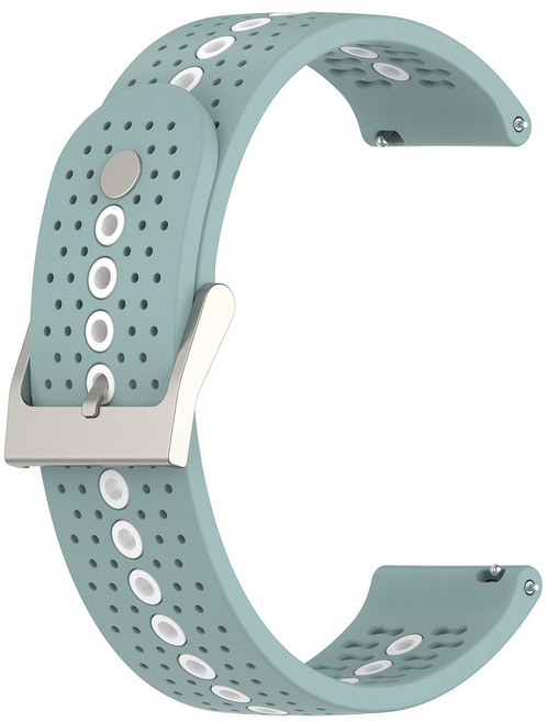 運動矽膠錶帶 適用華米 Amazfit Cheetah 2 Pro A2564 錶帶寬度 20mm 雙色錶扣式快拆, 岩青白, 1個