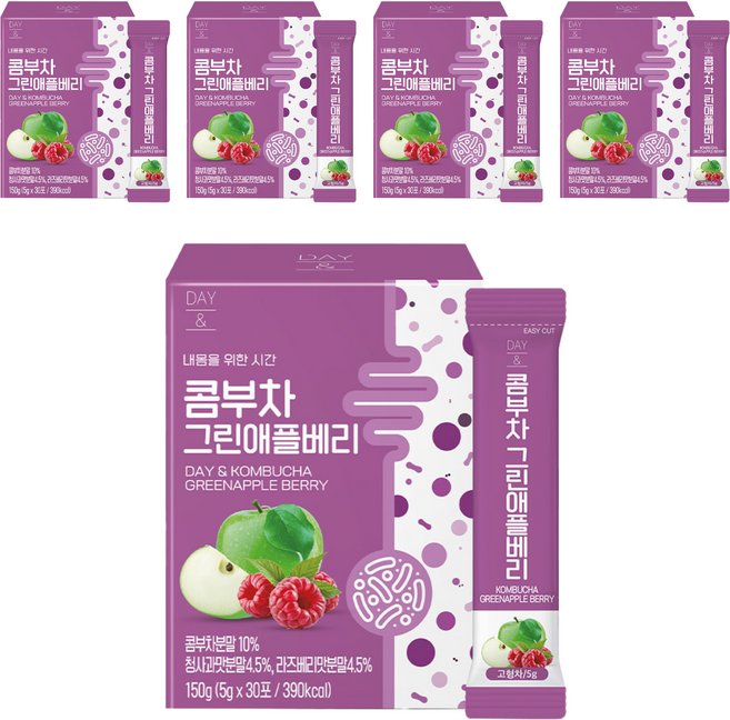 데이앤 콤부차 그린애플베리, 5g, 30개입, 5개