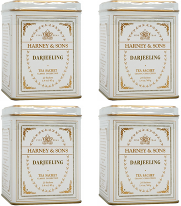Harney & Sons Darjeeling Fine Teas 하니 앤 손스 다즐링 파인 티 20포 40g 4팩, 20개입, 4개