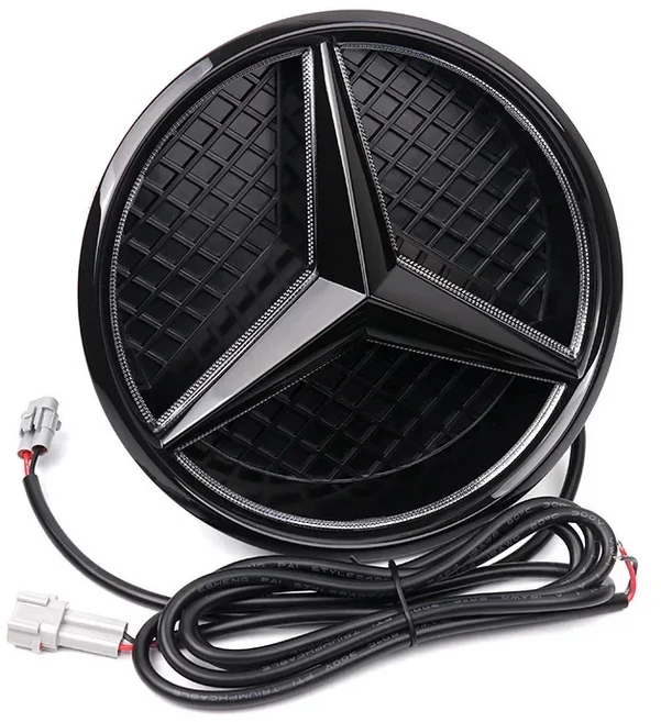 메르세데스 벤츠 AMG W205 W212 ML W166 CLA C117 A C E GLK LED 그리드 스타일 프론트 그릴 엠블럼, 03 W204 RED light, 01 검정색
