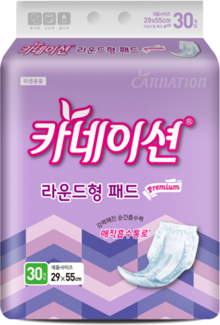 카네이션 프리미엄 라운드패드 30개입*7팩(210매), FREE(onesize), 30개입, 7개