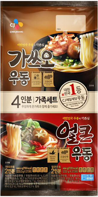 CJ 가쓰오 얼큰 우동 4인분 930.6g, 4개