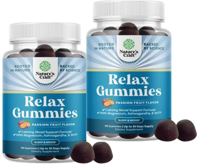 Natures Craft 스트레스 진정 에너지 집중력 보춭제 마그네슘 시트레이트 구미 젤리 90개 2팩, 2개, 90정 - 쿠팡