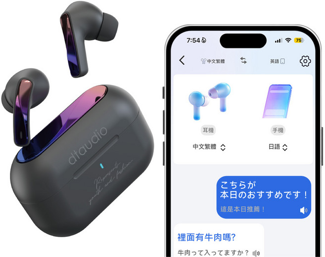 DTAudio聆翔 T30 ANC主動式降噪無線藍牙耳機 HiFi音質/ANC主動降噪/13mm動圈, 夜幕黑+升級AI翻譯