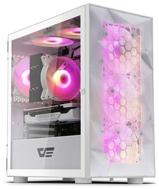 darkFlash DLM21 RGB MESH 화이트 미니타워 케이스 (전면메쉬망), 선택하세요, 1개