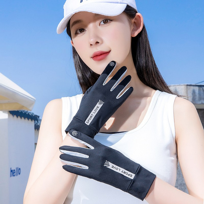 아이스 냉감 운전 햇빛 자외선 차단 등산 여성 논슬립 장갑, 블랙, 논슬립매쉬쿨링장갑, 1개