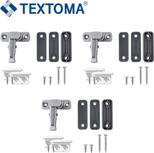 텍스토머 방충망 잠금장치 촘촘락 이지 세트, 3개