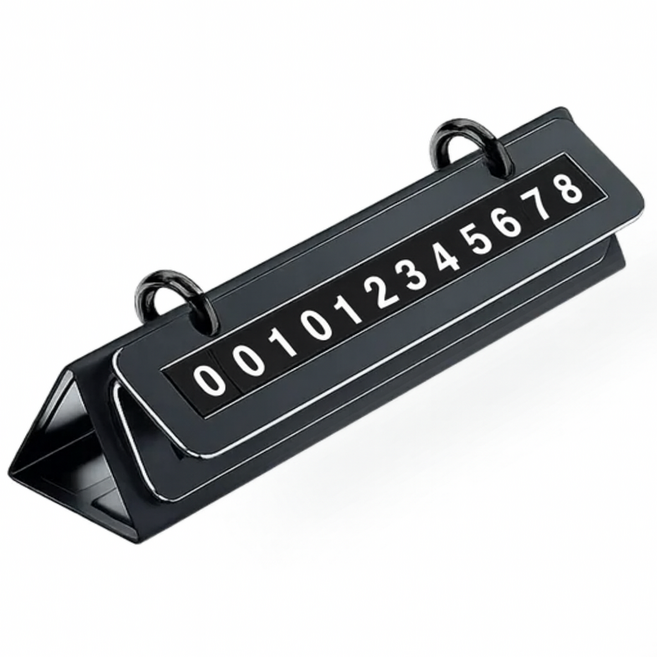 플라인 번호 넘겨쓰는 듀얼 차량 주차번호판, 1개, 블랙