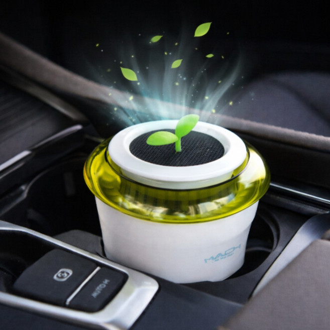 소다밍 차량용 저소음 음이온 공기청정기 자동차 냄새 제거 미니 소형, 그린