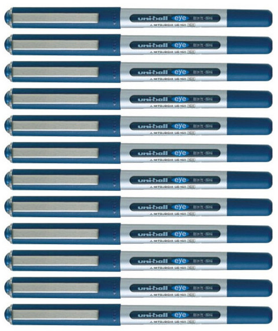미쯔비시 유니볼 수성펜 UB-150 0.5mm, 블루, 12개입