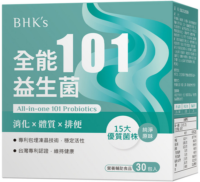 BHK's 全能 101 益生菌 消化 × 體質 × 排便, 1個, 30份