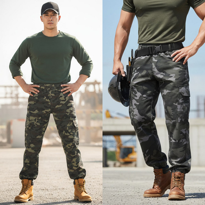 #236 춘추용 얼룩 카고 작업복 바지