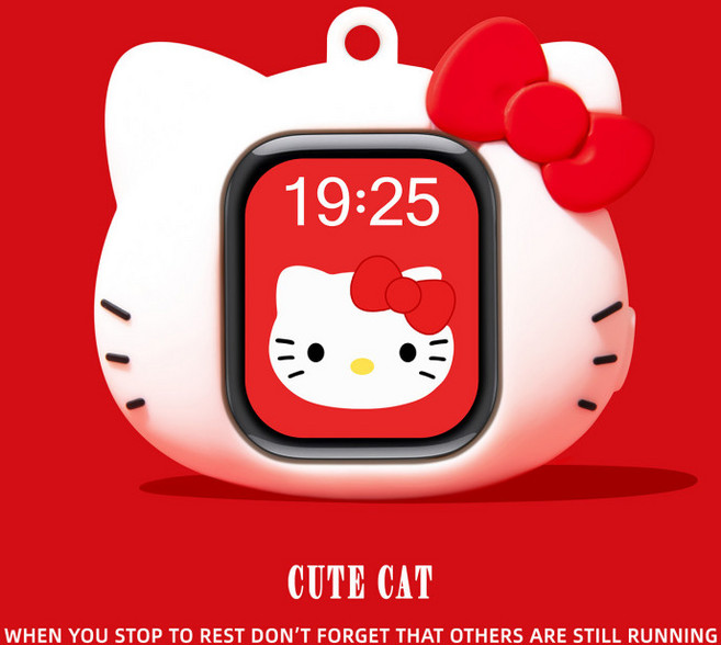 HelloKitty 헬로키티 애플워치 Apple Watch 소프트 실리콘 케이스 가방 스트랩용 목걸이 스트랩용 케이스, 1개