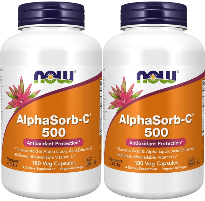 나우푸드 알파소브 C 500 베지캡슐, 2팩, 180정 - 쿠팡