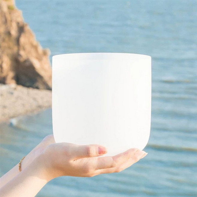 바오타오 크리스탈 싱잉볼 히말라야 요가 반투명, 1개, 6인치 15cm 노커 와셔+무료 전자
