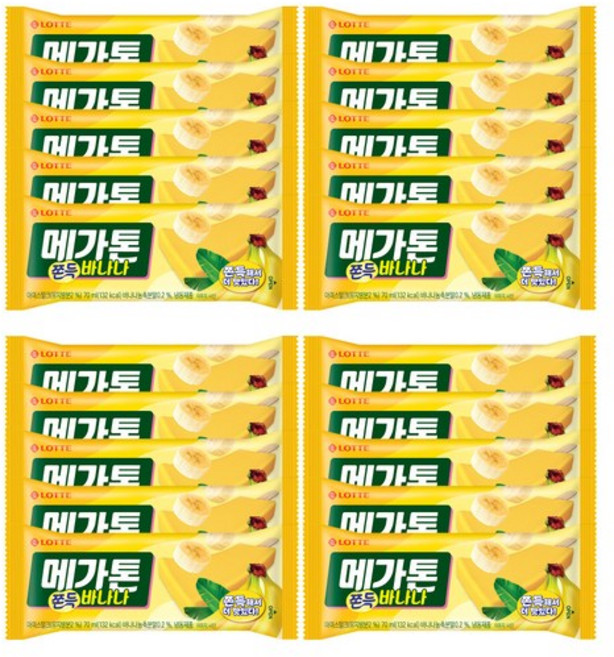 메가톤 쫀득 바나나 막대 아이스크림, 20개, 70ml