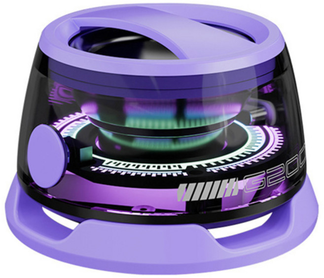 휴대용 블루투스 스피커 HECATE G200 RGB 마그네틱 BT5.3 미니 사운드 박스 7 시간 재생 전화 홀더, [02] 보라색