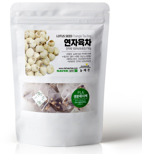 늘해찬 볶은 국산 연자육차티백 연육차 삼각티백 대용량, 1g, 50개입, 1개