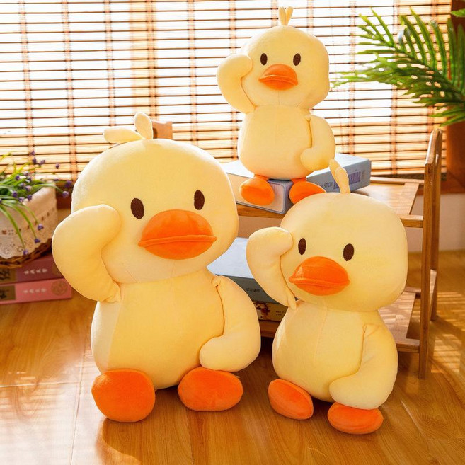 小黃鴨羽絨棉毛絨玩具 28cm, 黃, 1個, 40cm