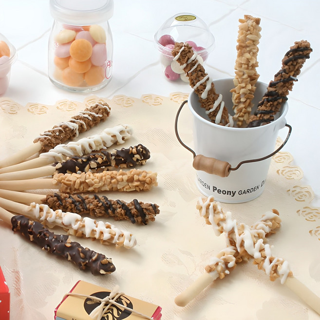 맛나요 수제 막대과자만들기키트 DIY 세트, 1세트, 스틱소, 초콜릿 200g, 데코용품, 포장용품