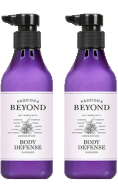 비욘드 바디 디펜스 샤워 후레쉬베리무스크향, 450ml, 2개