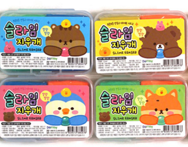 에코에듀 주물럭 클레이 초등학생 지우개세트, 4통, 1세트