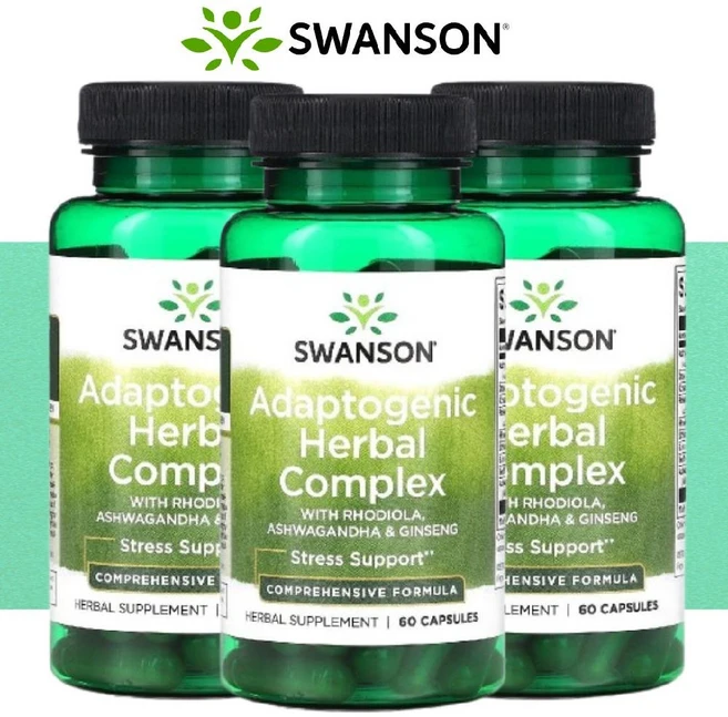 스완슨 홍경천 아슈와간다 아답토젠 허브 복합체 60정 당귀 구기자 오미자 3개 - 쿠팡