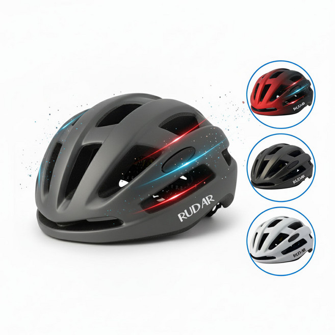 RUDAR 인몰드 아시안핏 경량 자전거헬멧 RD 07, 그레이, 1개