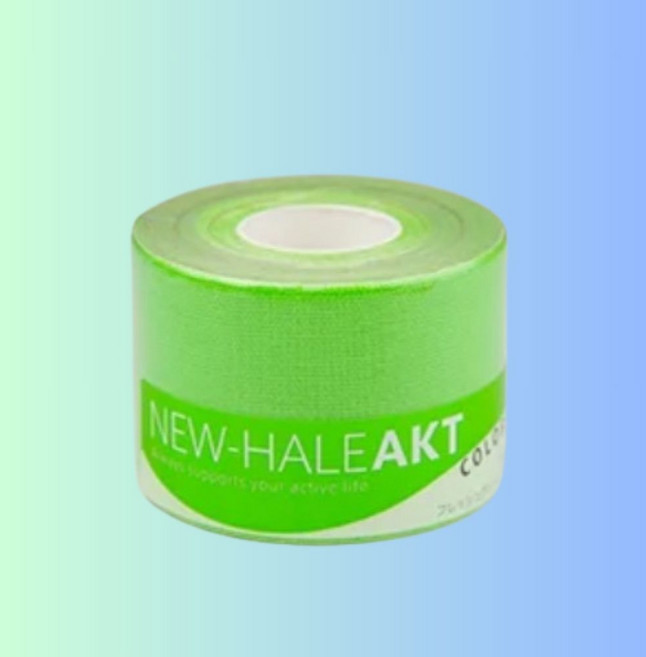 New-HALE AKT 肌貼 5cmx5m 鮮綠色日本製肌內效運動貼布, 1個, 1個裝
