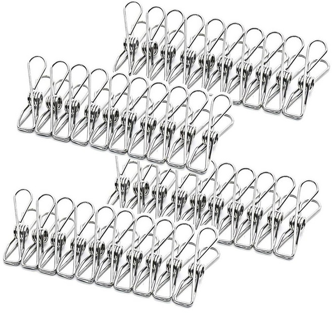 스테인리스 빨래집게 집게형 58mm, 메탈, 40개