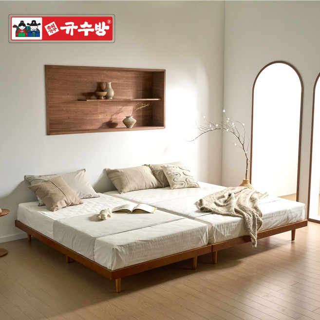 규수방 세미 원목 침대 프레임 방문설치 브라운 SS Q