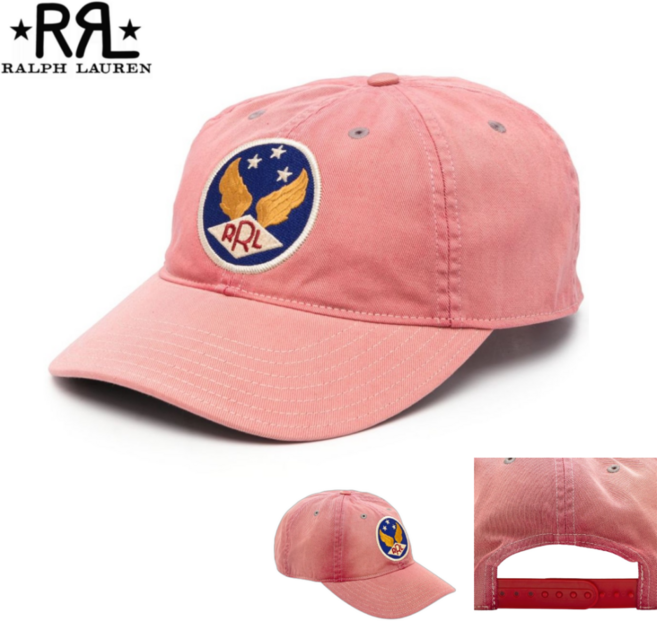 RRL 볼캡 더블알엘 윙드 로고 볼 캡 모자 가먼트 다이드