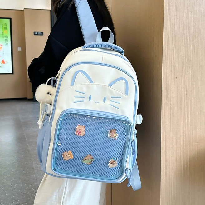 고양이 만화 여아 초등학생 백팩 어린이가방 책가방 경량백팩 귀여운가방 방수가방 공주풍 카툰가방 입학준비 1학년가방 스쿨백 아동백팩 초등가방 백팩 여아선물 일상가방 통학가방
