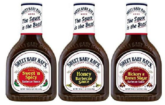 스위트 베이비 레이즈 Sweet Baby Rays 무설탕 3팩 스위트스파이시/허니바베큐/히코리브라운 슈가, 1.12파운드(3개들이), 510g