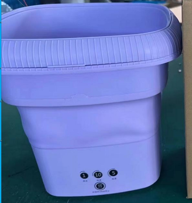 迷你摺疊洗衣機 內衣褲小型家用, 暗紫羅蘭紫光殺菌-脫水 110V美規, 一臺
