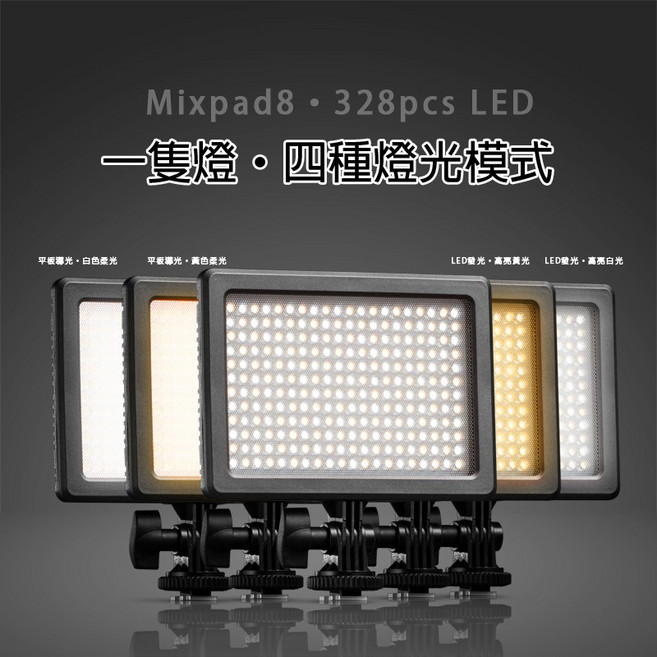 三重 南冠 Mixpad8 RA:95 高演色性 可調色溫 超薄 平板 LED 攝影燈, 1個